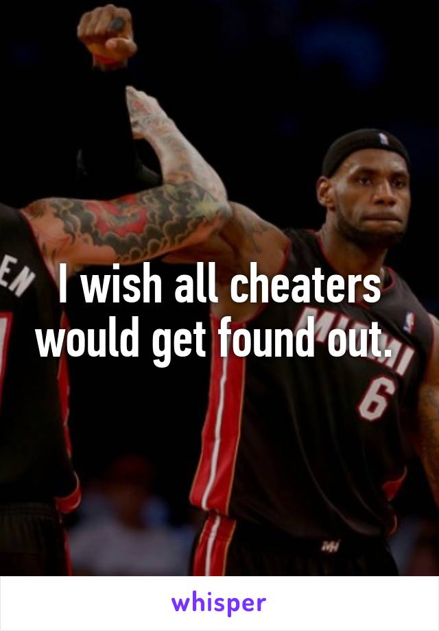 I wish all cheaters would get found out. 