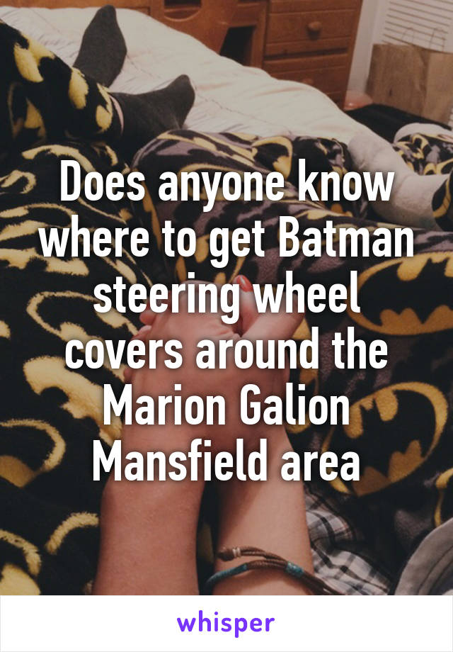 Does anyone know where to get Batman steering wheel covers around the Marion Galion Mansfield area