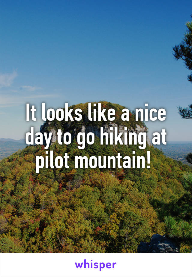 It looks like a nice day to go hiking at pilot mountain! 