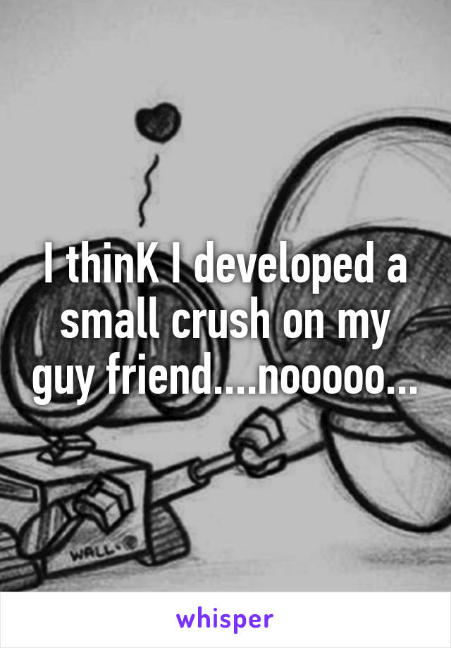 I thinK I developed a small crush on my guy friend....nooooo...