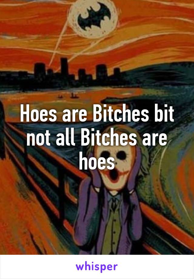 Hoes are Bitches bit not all Bitches are hoes