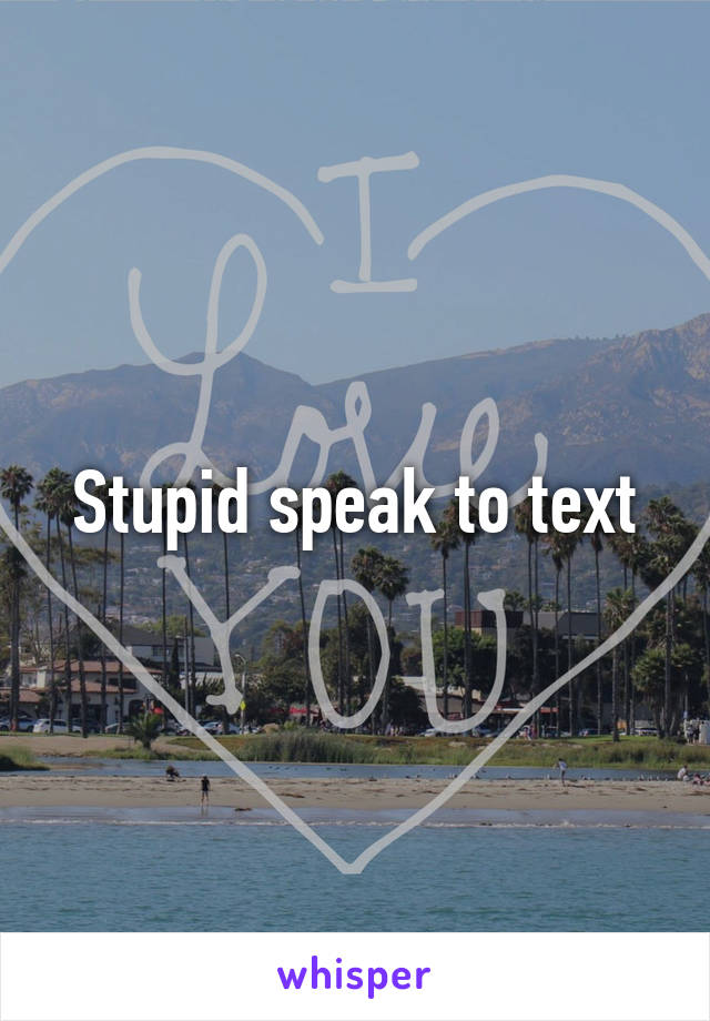 Stupid speak to text