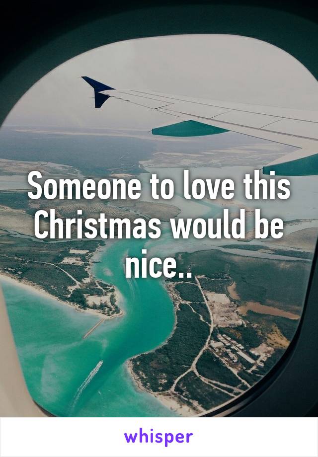 Someone to love this Christmas would be nice..