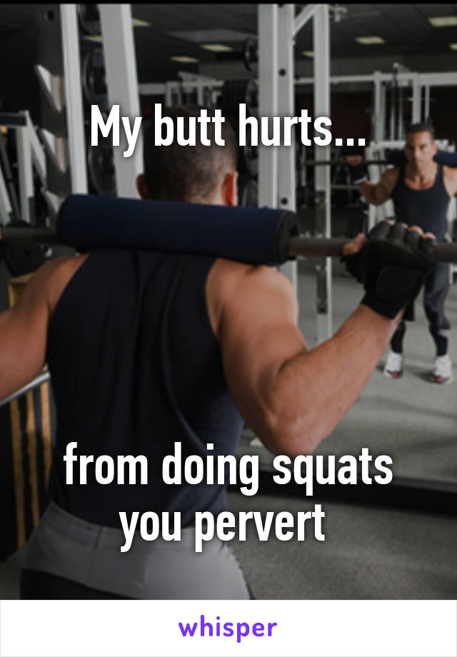 My butt hurts...





from doing squats you pervert 