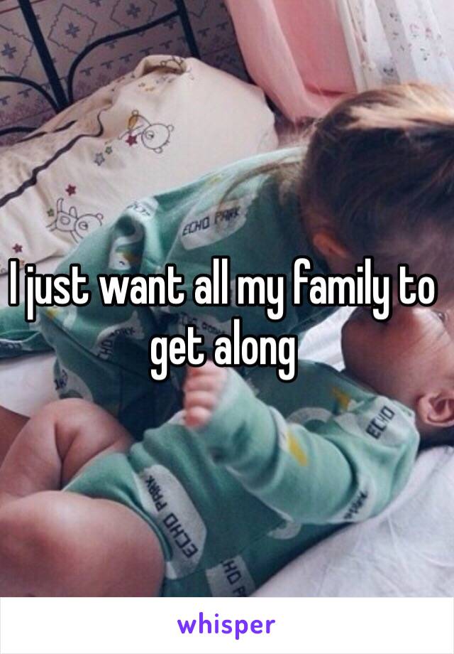 I just want all my family to get along