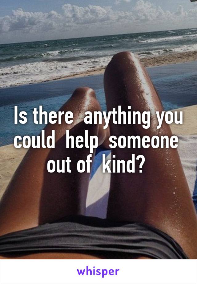 Is there  anything you could  help  someone  out of  kind? 