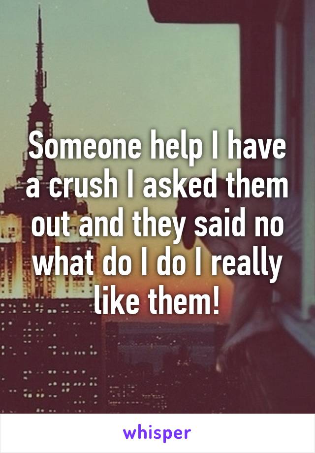 Someone help I have a crush I asked them out and they said no what do I do I really like them!