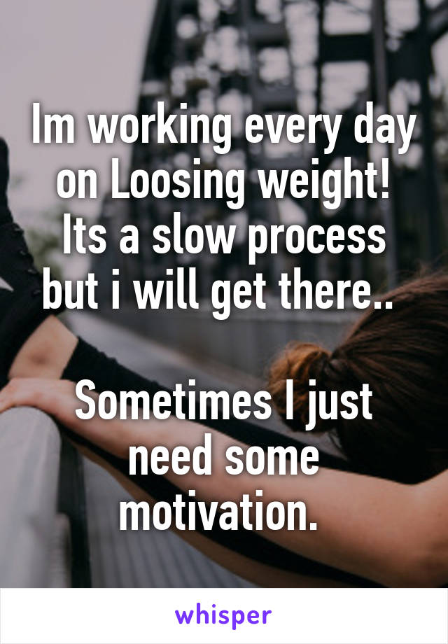 Im working every day on Loosing weight! Its a slow process but i will get there.. 

Sometimes I just need some motivation. 