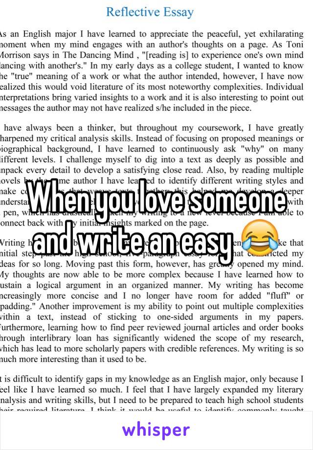 When you love someone and write an easy 😂