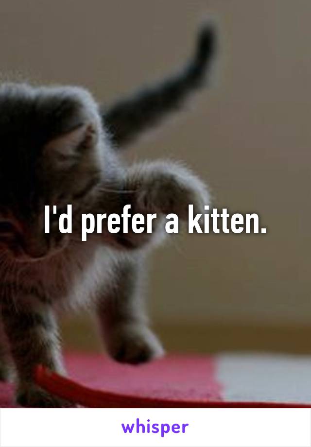 I'd prefer a kitten.