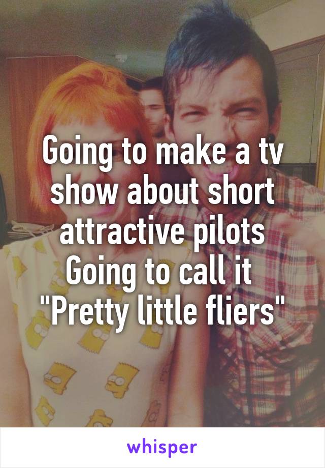 Going to make a tv show about short attractive pilots
Going to call it 
"Pretty little fliers"