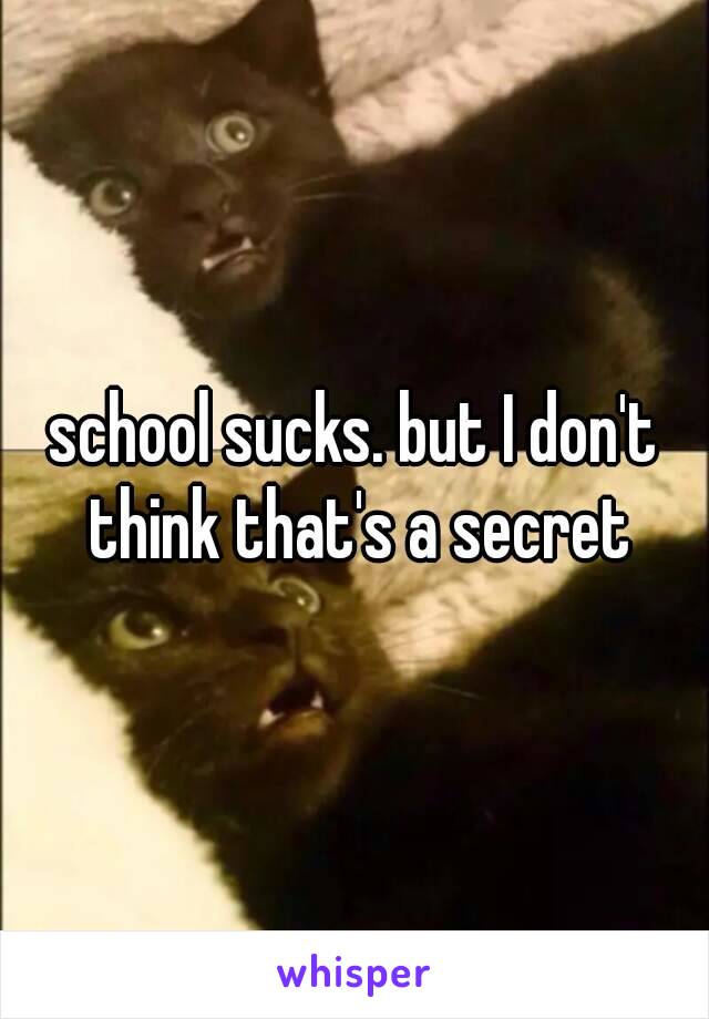 school sucks. but I don't think that's a secret