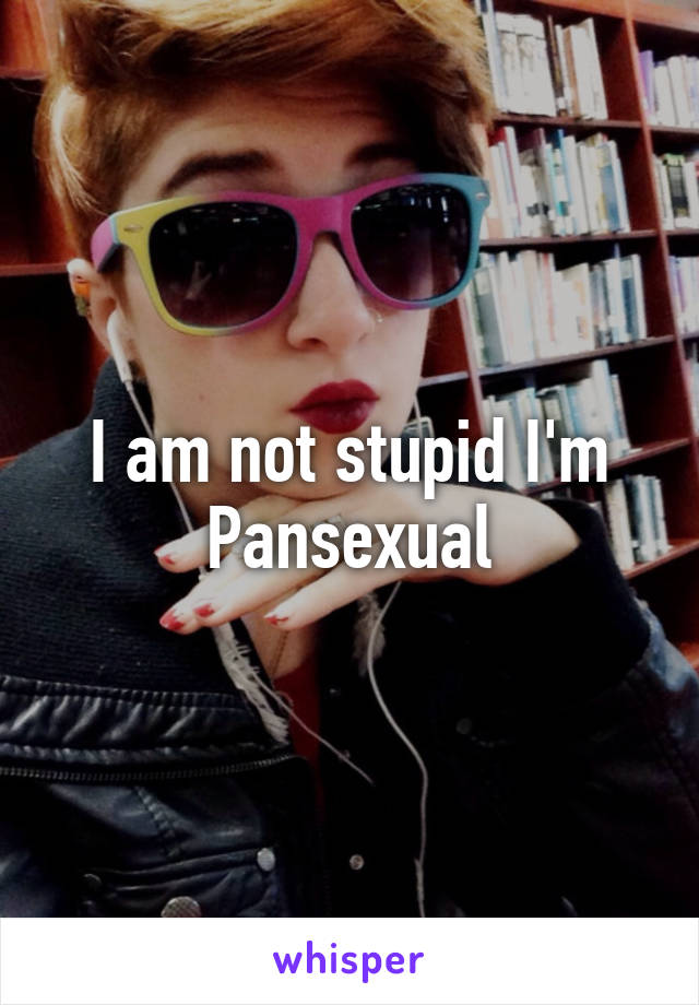 I am not stupid I'm Pansexual