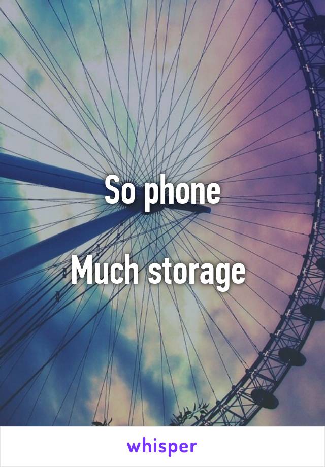 So phone

Much storage 