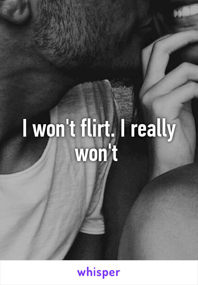 I won't flirt. I really won't 