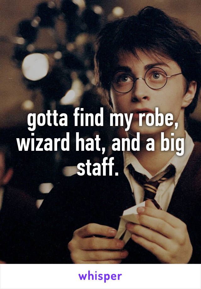  gotta find my robe, wizard hat, and a big staff. 