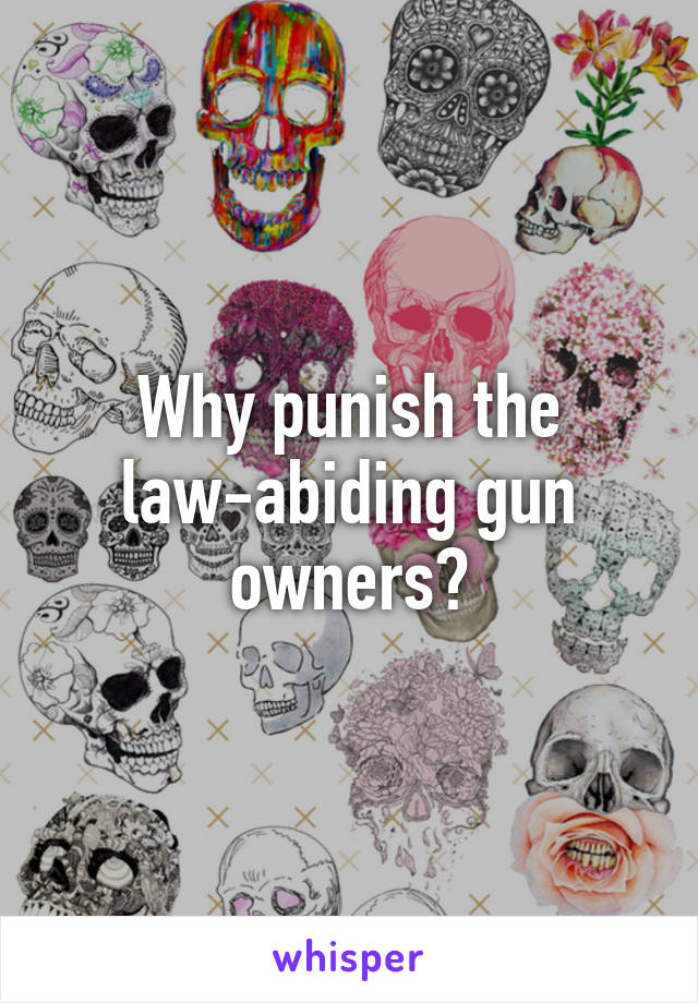 Why punish the law-abiding gun owners?