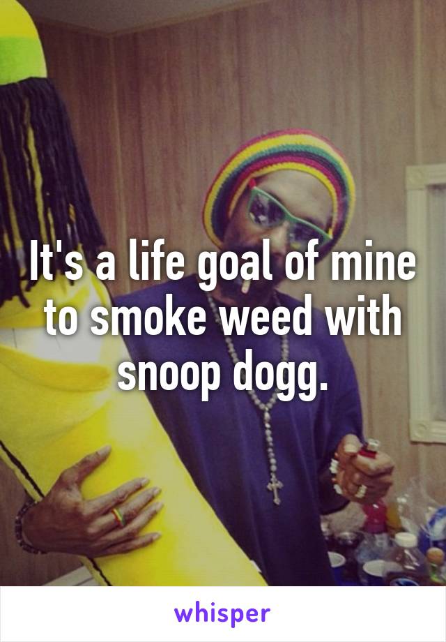 It's a life goal of mine to smoke weed with snoop dogg.