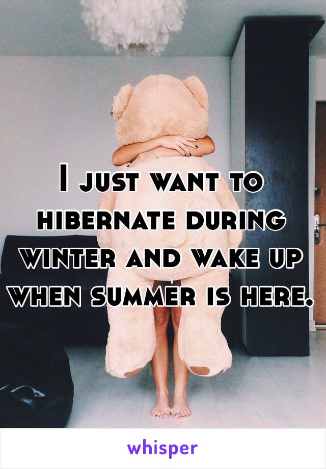 I just want to hibernate during winter and wake up when summer is here. 