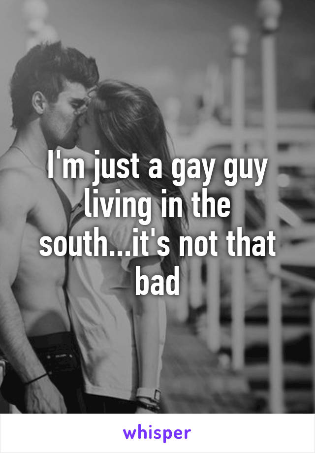 I'm just a gay guy living in the south...it's not that bad