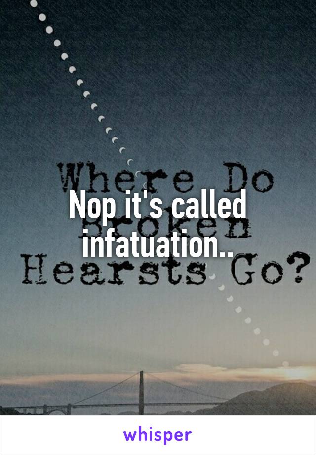 Nop it's called infatuation..
