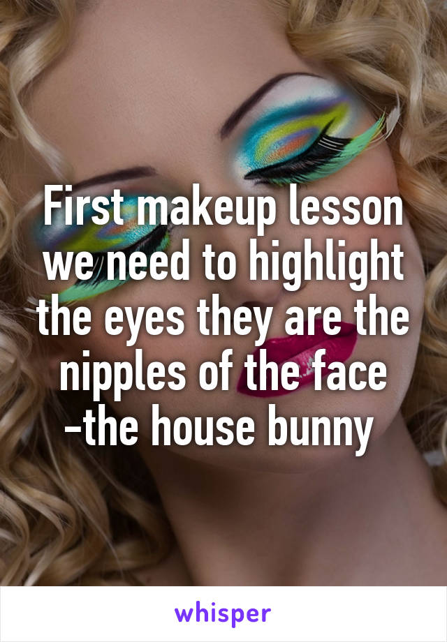First makeup lesson we need to highlight the eyes they are the nipples of the face -the house bunny 
