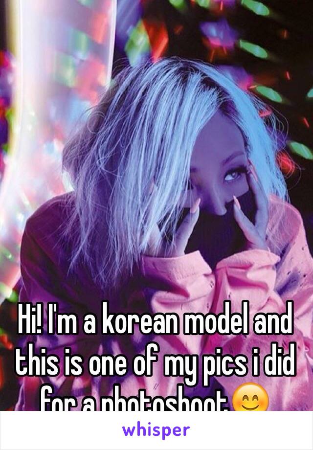 Hi! I'm a korean model and this is one of my pics i did for a photoshoot😊