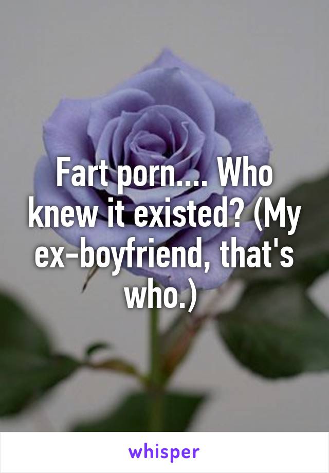 Fart porn.... Who knew it existed? (My ex-boyfriend, that's who.) 