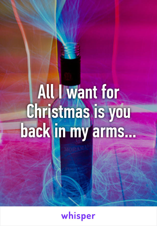 All I want for Christmas is you back in my arms...