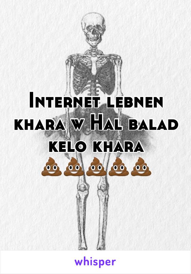 Internet lebnen khara w Hal balad kelo khara
💩💩💩💩💩