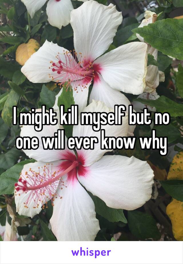 I might kill myself but no one will ever know why