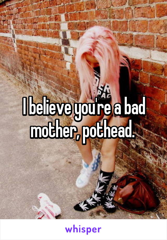 I believe you're a bad mother, pothead. 