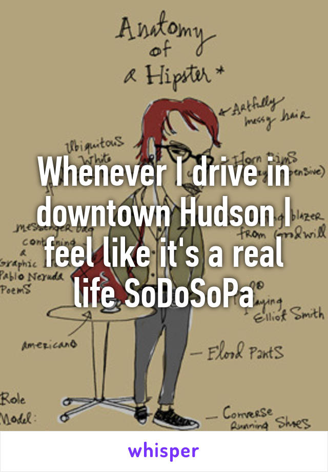 Whenever I drive in downtown Hudson I feel like it's a real life SoDoSoPa