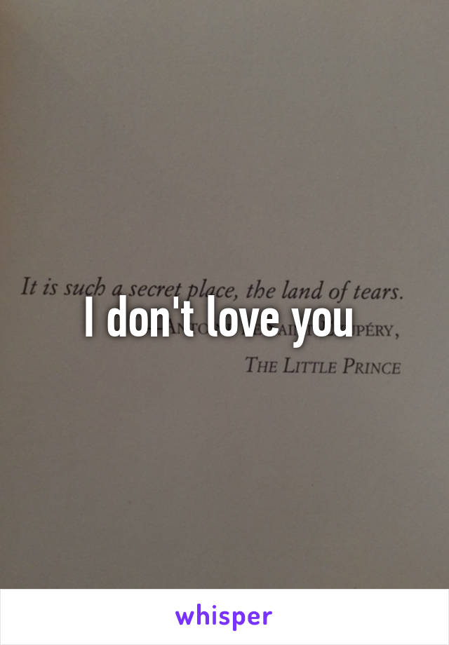 I don't love you 