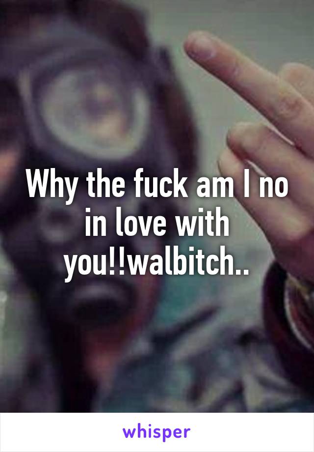 Why the fuck am I no in love with you!!walbitch..