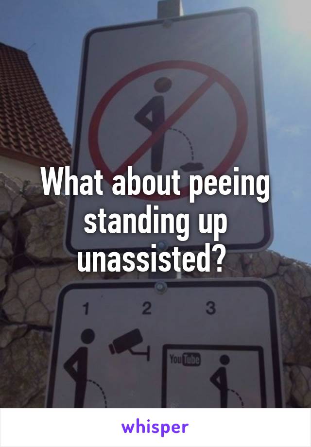 What about peeing standing up unassisted? 