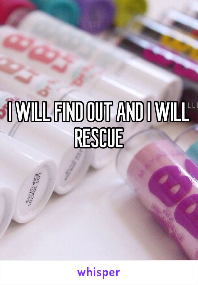 I WILL FIND OUT AND I WILL RESCUE
