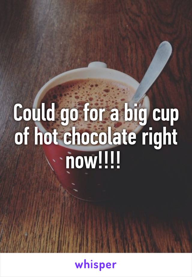 Could go for a big cup of hot chocolate right now!!!! 