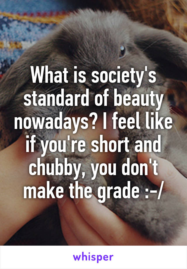 What is society's standard of beauty nowadays? I feel like if you're short and chubby, you don't make the grade :-/