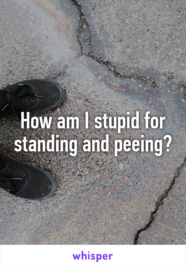 How am I stupid for standing and peeing?