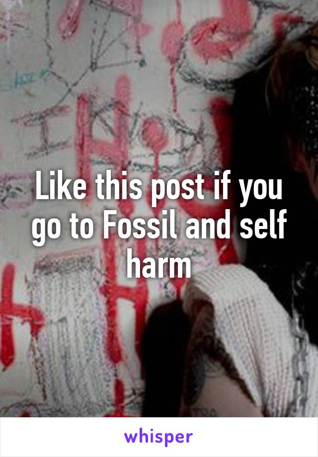 Like this post if you go to Fossil and self harm