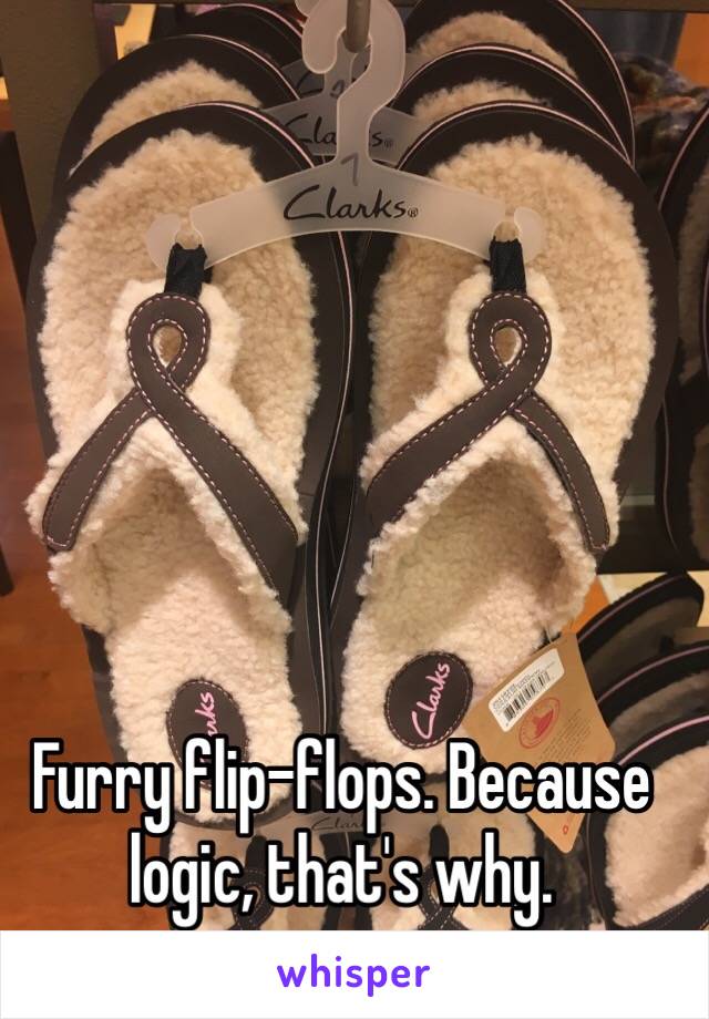 Furry flip-flops. Because logic, that's why. 