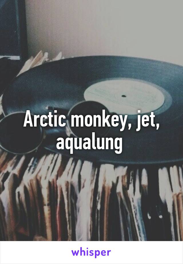 Arctic monkey, jet, aqualung 