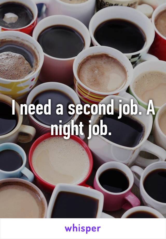 I need a second job. A night job. 