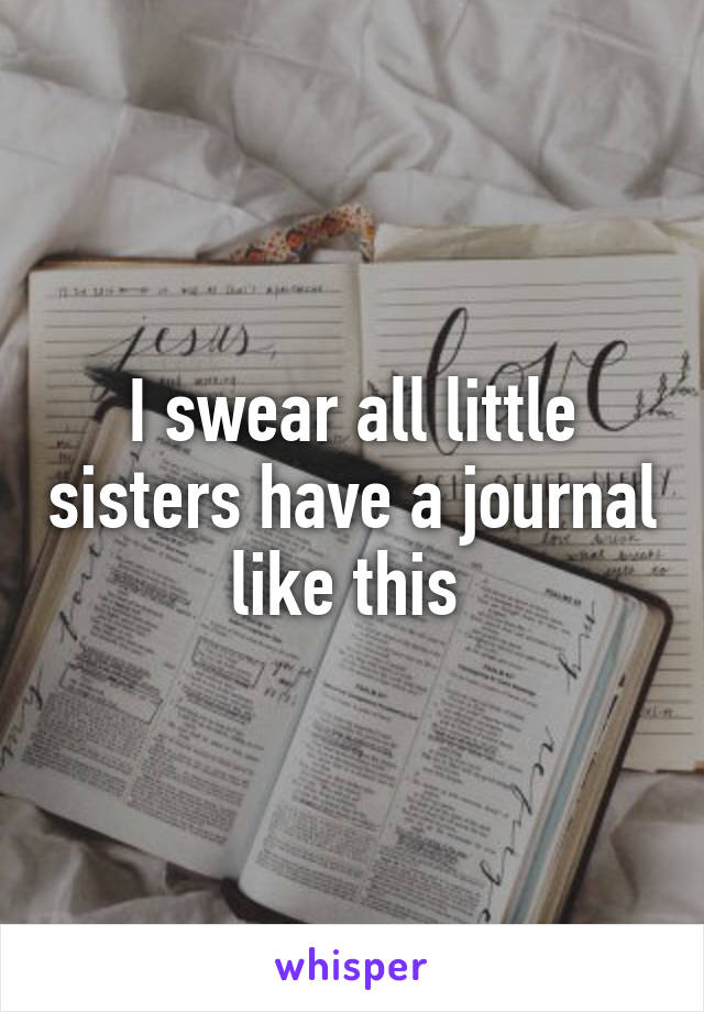 I swear all little sisters have a journal like this 