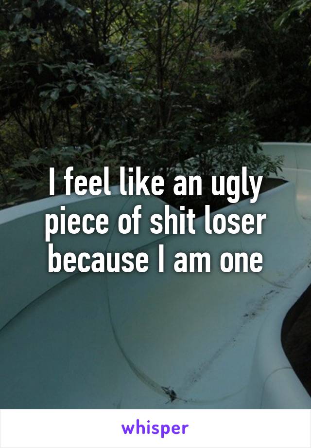 I feel like an ugly piece of shit loser because I am one