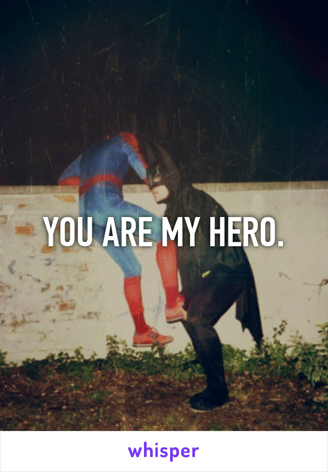 YOU ARE MY HERO.