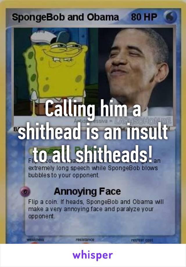 Calling him a shithead is an insult to all shitheads!