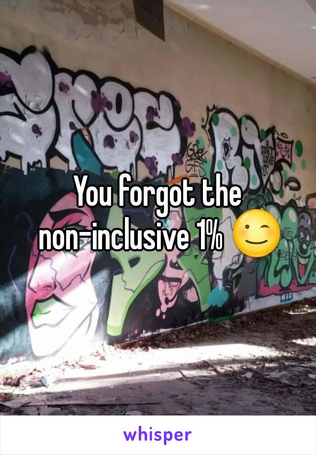 You forgot the non-inclusive 1% 😉