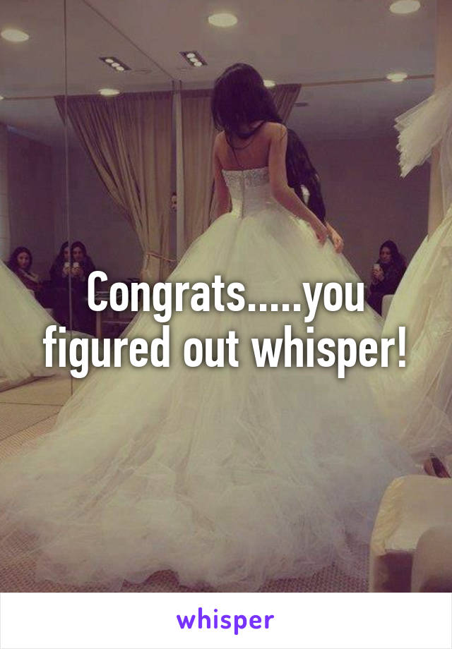 Congrats.....you figured out whisper!